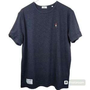 Serge Blanco Heather Navy Blue Short Sleeve Rugby Tee Medium